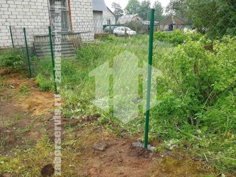 Забор из сетки рабицы с проволокой 68 метров