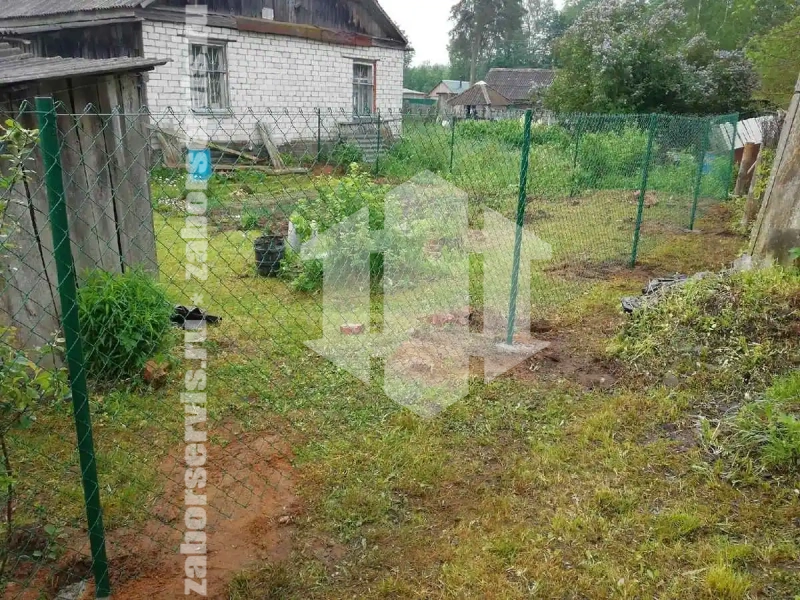 Забор из сетки рабицы с проволокой 68 метров